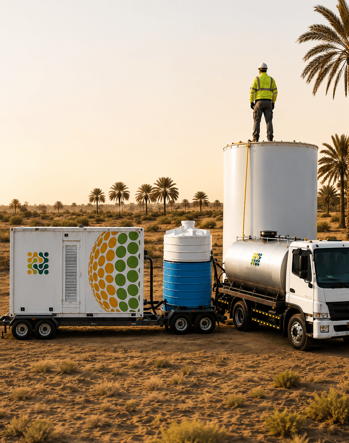 SDC mobile LNC production and application unit deployed on a Saudi farm